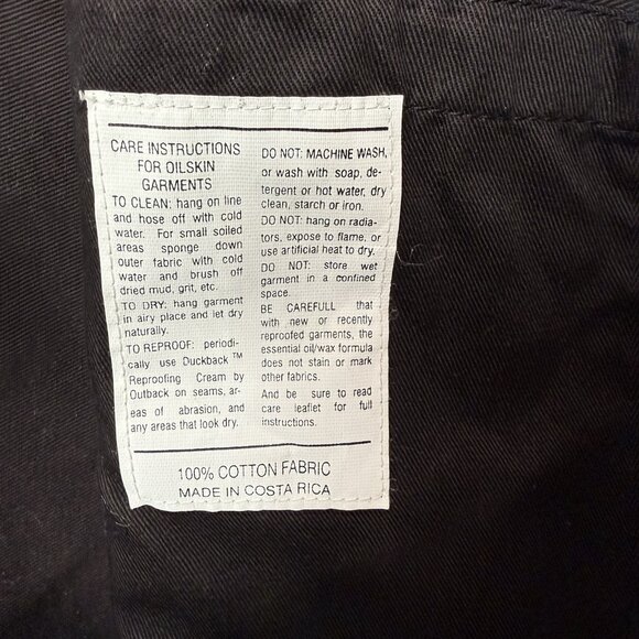 Outback Trading Co Bush Trader Duster Coat Black Medium Waxed Oilskin Western - Picture 3 of 15